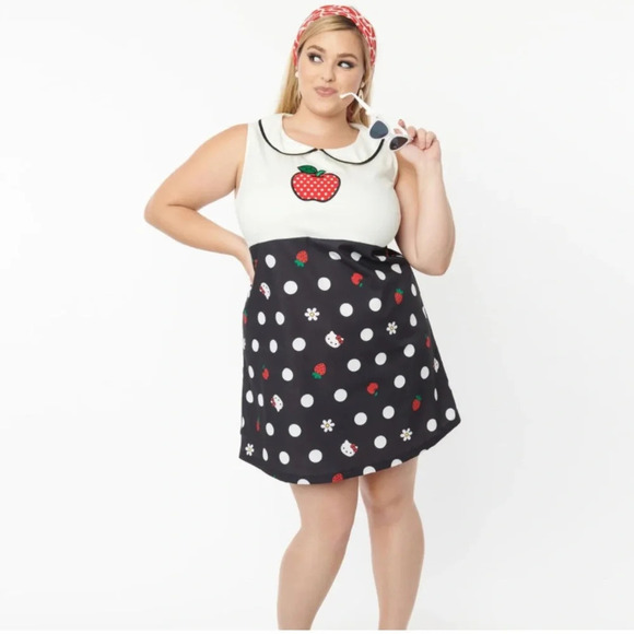 🦋B2G1🦋SMAK PARLOUR Hello Kitty Apple Power Shift Dress NWT - Picture 1 of 11
